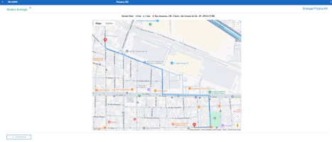 Interface do módulo de entregas