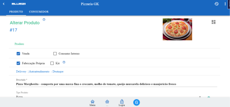 Interface do módulo de estoque