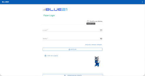 Interface principal do BLUE21 em desktop